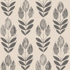 2535-20651 Scandinavian Block Print Tulip Wallpaper Black Color with Chic Dynamic Beauty Botanical Modern Style Non Woven Unpasted Wall Covering by Brewster