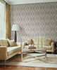 2625-21850 Frequency Grey Ogee Wallpaper Non Woven Material Geometric Theme Modern Style Symetrie Collection from A-Street Prints by Brewster Made in Great Britain