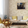2896-25355 Duchamp Wheat Patchwork Metallic Wallpaper in Creamy Gold Colors with 3D effect Modern Style Non Woven Unpasted Wall Covering by Brewster