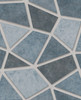 2896-25350 Coty Geometric Patchwork Wallpaper in Rich Blue Teal Gray Colors with Mosaic Tiles Style Non Woven Unpasted Wall Covering by Brewster