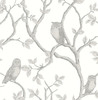 FD23289 Enchanted Forest Owl & Tree Wallpaper in Grey Colors with a Touch of Whimsy Modern Style Non Woven Unpasted Wall Covering by Brewster
