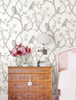 FD23289 Enchanted Forest Owl & Tree Wallpaper in Grey Colors with a Touch of Whimsy Modern Style Non Woven Unpasted Wall Covering by Brewster