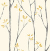 UW24776 Ingrid Scandi Tree Wallpaper in Mustard Yellow Colors with a Hand Painted Design Scandinavian Style Non Woven Paste the Wall Wall Covering by Brewster