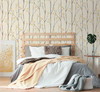 UW24776 Ingrid Scandi Tree Wallpaper in Mustard Yellow Colors with a Hand Painted Design Scandinavian Style Non Woven Paste the Wall Wall Covering by Brewster