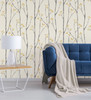 UW24776 Ingrid Scandi Tree Wallpaper in Mustard Yellow Colors with a Hand Painted Design Scandinavian Style Non Woven Paste the Wall Wall Covering by Brewster