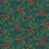 4044-38028-1 Malecon Floral Wallpaper in Green Red Colors with Palm Fonds Vintage Style Unpasted Non Woven Vinyl Wall Covering by Brewster