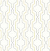 2973-90604 Rion Trellis Wallpaper with Geometric Details in Yellow Light Gray Colors Transitional Style Unpasted Acrylic Coated Paper by Brewster