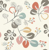 NUS3259 Astrilde Peel & Stick Wallpaper with Whimsical Wonderland in Neutral Gray Red Blue Colors Scaninavian Style Peel and Stick Adhesive Vinyl