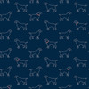 3122-10402 Yoop Dark Blue Dog Wallpaper with Outlines of Labradors in Dark Blue White Red Colors Modern Style Prepasted Acrylic Coated Paper