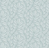 2971-86321 Coraline Leaf Wallpaper with Branches of Plump Curling Leaves in Teal Light Blue Colors Modern Style Non Woven Backed Vinyl Unpasted by Brewster