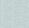 2971-86321 Coraline Leaf Wallpaper with Branches of Plump Curling Leaves in Teal Light Blue Colors Modern Style Non Woven Backed Vinyl Unpasted by Brewster