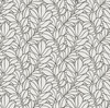 2971-86322 Coraline Leaf Wallpaper with Curling Leaves Outlined in Off White Black Colors Modern Style Non Woven Backed Vinyl Unpasted by Brewster