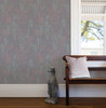 2835-M1408 Altira Texture Wallpaper with Raised Inks Pearlescent Sheen in Teal Blue Mauve Gold Colors Traditional Style Unpasted Vinyl by Brewster