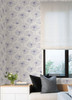 NUS4625 Aya Flower Peel & Stick Wallpaper with Subtle Splash Fronds in Periwinkle Blue Colors Modern Style Peel and Stick Adhesive Vinyl