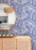 NUS4623 Maui Leaf Peel & Stick Wallpaper with Lush Palm Fronds in Periwinkle Blue Colors Tropical Style Peel and Stick Adhesive Vinyl