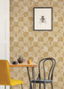 NUS4631 Vaughn Geometric Peel & Stick Wallpaper with Dimensional Hand Painted Arches in Yellow Colors Bohemian Style Peel and Stick Adhesive Vinyl