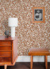 NUS4635 Terracotta Edie Geometric Peel & Stick Wallpaper with Funky Shapes Spill in Terracotta Orange Colors Bohemian Style Peel and Stick Adhesive Vinyl