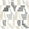 NUS4634 Multi Lenny Geometric Peel & Stick Wallpaper with Funky Shapes in Taupe Multi Neutral Colors Bohemian Style Peel and Stick Adhesive Vinyl