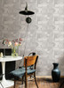 NUS4639 Margo Geometric Peel & Stick Wallpaper with Densely Packed Fine Lines in Silver Metallic Colors Modern Style Peel and Stick Adhesive Vinyl