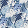 NUS4161 Adansonii Peel & Stick Wallpaper with Bold Monstera Leaves in Blue White Gray Colors Tropical Style Peel and Stick Adhesive Vinyl