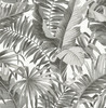 NUS4166 Maui Peel & Stick Wallpaper with Monochromatic Palms Styling  in Black White Grey Colors Tropical Style Peel and Stick Adhesive Vinyl