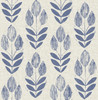 NUS4288 Folk Tulip Peel & Stick Wallpaper with Calm Chic Touch in Blue Off White Colors Farmhouse Style Peel and Stick Adhesive Vinyl