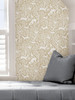 NUS4300 Merriment Peel & Stick Wallpaper with Bunnies Squirrels Deer and Songbirds in Cream Neutral Off White Colors Bohemian Style Peel and Stick Adhesive Vinyl