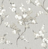 NUS4301 Mirei Peel & Stick Wallpaper with Japanese Blossoms Inspired in Grey White Colors Modern Style Peel and Stick Adhesive Vinyl