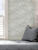 NUS4391 Farrow Peel & Stick Wallpaper with Dimensional and Chic in Sage Green Colors Modern Style Peel and Stick Adhesive Vinyl