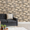 NUS2065 Hadrian Stone Wall Peel & Stick Wallpaper with Kitchen Backsplash in Brown Taupe Gray Colors Modern Style Peel and Stick Adhesive Vinyl