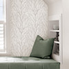 NUS2394 Treetops Peel & Stick Wallpaper with Tree Nature Design in Grey Off White Colors Modern Style Peel and Stick Adhesive Vinyl