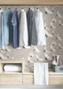 NUS3678 Halcyon Peel & Stick Wallpaper with Hand Painted Design in Grey White Colors Eclectic Style Peel and Stick Adhesive Vinyl