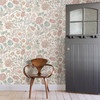 NUS3623 Southern Trail Peel & Stick Wallpaper with Hand Drawn Florals in Pastel Pink Colors Farmhouse Style Peel and Stick Adhesive Vinyl