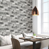 NUS3550 London Brick Peel & Stick Wallpaper with Authentic Look in Grey Black Off White Colors Feature Wall Style Peel and Stick Adhesive Vinyl