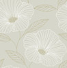 NUS3579 Floweret Peel & Stick Wallpaper with Shimmering Elegant Flowers  in Dove Metallic Colors Modern Style Peel and Stick Adhesive Vinyl