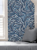 NUS4013 Spirited Peel & Stick Wallpaper with Abstract Pop Design in Blue Lavander White Colors Bohemian Style Peel and Stick Adhesive Vinyl