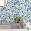 NUS3833 Empress Garden Peel & Stick Wallpaper with Refreshing New Look in Indigo Blue Colors Modern Style Peel and Stick Adhesive Vinyl