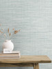 JP10402 Mei Stringcloth Wallpaper Seabreeze Blue Heavyweight Acrylic Coated Paper (FSC) Japandi Style Collection Made in United States