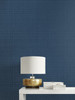 2231922 Crosshatch Linen Wallpaper Metallic Storm Blue Nonwoven (FSC) Etten Gallerie Collection Made in Netherlands