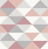 NextWall NW31100 Mod Triangles White / Gray / Pink Peel & Stick Wallpaper