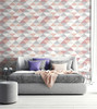 NextWall NW31100 Mod Triangles White / Gray / Pink Peel & Stick Wallpaper