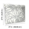York Wallcoverings PSW1032RL Bali Leaves Peel and Stick Wallpaper Gray//Silver