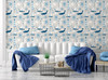GW1041 By the Sea Peel and Stick Wallpaper Roll 20.5 inch Wide x 18 ft. Long, Light Blue Navy White Cream