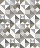 KTM1210 Lozenge Geometric Art Deco Wallpaper Silver & Antique Bronze Color Metallic Finish Non-Woven Material Mondrian Collection from Seabrook Made in Netherlands