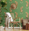 DB20204 Leopard King Animal Print Green Vinyl Self Adhesive Contemporary Style Wallpaper by Daisy Bennett Made in United States