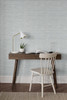 NW44708 Cyrus Faux Grasscloth Contemporary Style Dove Gray Bluestone Vinyl Self-Adhesive Wallpaper by NextWall Made in United States