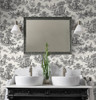 NW43300 Chateau Toile Traditional Style Inkwell Black Vinyl Self-Adhesive Wallpaper by NextWall Made in United States