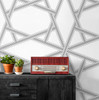 NW44300 Crossroads Geo Geometric Contemporary Style Onyx Black Vinyl Self-Adhesive Wallpaper by NextWall Made in Netherlands