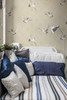 NW42810 Cranes Animal Print Art Deco Style Alba Beige Vinyl Self-Adhesive Wallpaper by NextWall Made in United States