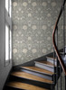 NW44608 Honeysuckle Trail Floral Vintage Style Daydream Gray Vinyl Self-Adhesive Wallpaper by NextWall Made in Netherlands